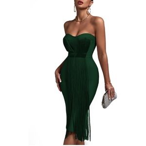 Strapless Elegant Tassel Tube Dress